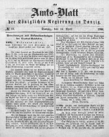 Amts-Blatt der Königlichen Regierung zu Danzig, 14. April 1869, Nr. 15