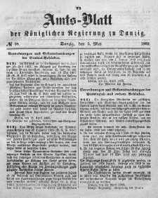 Amts-Blatt der Königlichen Regierung zu Danzig, 5. Mai 1869, Nr. 18