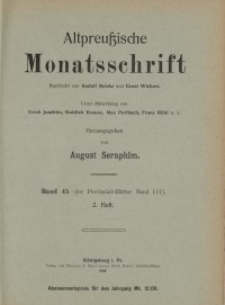 Altpreußische Monatsschrift, 1908, H. 2, Bd. 45
