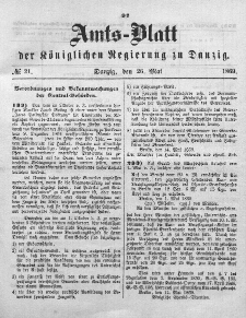 Amts-Blatt der Königlichen Regierung zu Danzig, 26. Mai 1869, Nr. 21
