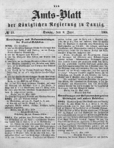 Amts-Blatt der Königlichen Regierung zu Danzig, 9. Juni 1869, Nr. 23