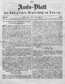Amts-Blatt der Königlichen Regierung zu Danzig, 30. Juni 1869, Nr. 26