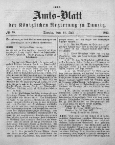 Amts-Blatt der Königlichen Regierung zu Danzig, 14. Juli 1869, Nr. 28