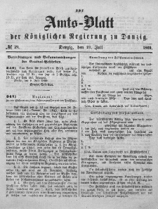 Amts-Blatt der Königlichen Regierung zu Danzig, 21. Juli 1869, Nr. 29