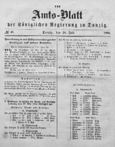 Amts-Blatt der Königlichen Regierung zu Danzig, 28. Juli 1869, Nr. 30