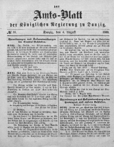 Amts-Blatt der Königlichen Regierung zu Danzig, 4. August 1869, Nr. 31