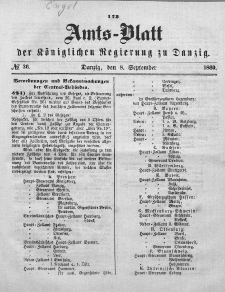 Amts-Blatt der Königlichen Regierung zu Danzig, 8. September 1869, Nr. 36