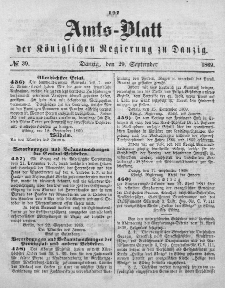 Amts-Blatt der Königlichen Regierung zu Danzig, 29. September 1869, Nr. 39