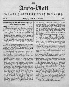 Amts-Blatt der Königlichen Regierung zu Danzig, 6. Oktober 1869, Nr. 40