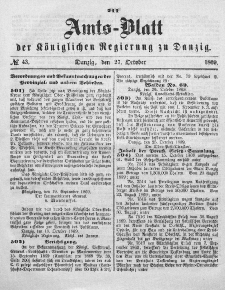 Amts-Blatt der Königlichen Regierung zu Danzig, 27. Oktober 1869, Nr. 43