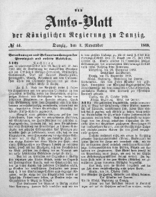 Amts-Blatt der Königlichen Regierung zu Danzig, 3. November 1869, Nr. 44