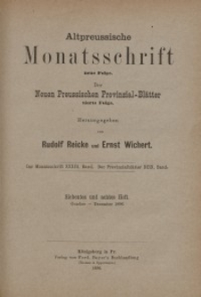 Altpreussische Monatsschrift, 1896, Oktober-Dezember, Bd. 33