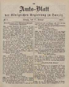 Amts-Blatt der Königlichen Regierung zu Danzig, 17. Januar 1874, Nr. 3