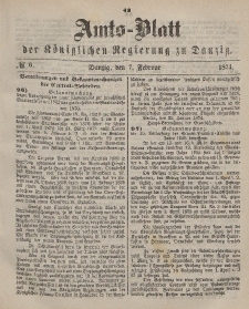Amts-Blatt der Königlichen Regierung zu Danzig, 7. Februar 1874, Nr. 6