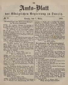 Amts-Blatt der Königlichen Regierung zu Danzig, 7. März 1874, Nr. 10