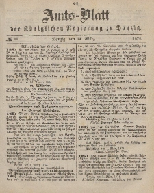 Amts-Blatt der Königlichen Regierung zu Danzig, 14. März 1874, Nr. 11