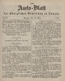 Amts-Blatt der Königlichen Regierung zu Danzig, 16. Mai 1874, Nr. 20