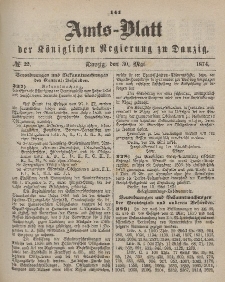 Amts-Blatt der Königlichen Regierung zu Danzig, 30. Mai 1874, Nr. 22