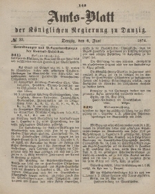 Amts-Blatt der Königlichen Regierung zu Danzig, 6. Juni 1874, Nr. 23