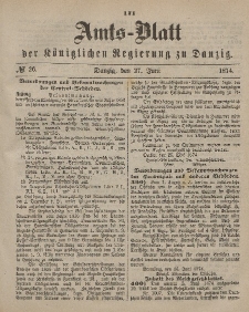 Amts-Blatt der Königlichen Regierung zu Danzig, 27. Juni 1874, Nr. 26