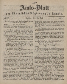 Amts-Blatt der Königlichen Regierung zu Danzig, 25. Juli 1874, Nr. 30