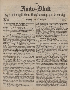 Amts-Blatt der Königlichen Regierung zu Danzig, 8. August 1874, Nr. 32