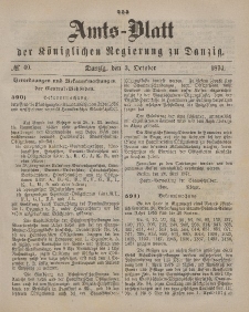 Amts-Blatt der Königlichen Regierung zu Danzig, 3. Oktober 1874, Nr. 40