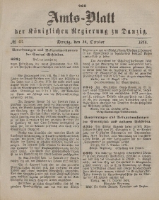 Amts-Blatt der Königlichen Regierung zu Danzig, 24. Oktober 1874, Nr. 43