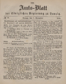 Amts-Blatt der Königlichen Regierung zu Danzig, 7. November 1874, Nr. 45