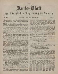 Amts-Blatt der Königlichen Regierung zu Danzig, 28. November 1874, Nr. 48