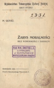Zarys moralności bez powinności i sankcyi