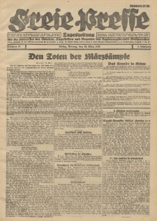 Freie Presse, Nr. 67 Montag 19. März 1928 4. Jahrgang