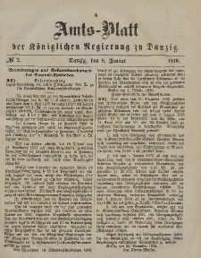 Amts-Blatt der Königlichen Regierung zu Danzig, 8. Januar 1876, Nr. 2