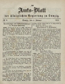 Amts-Blatt der Königlichen Regierung zu Danzig, 5. Februar 1876, Nr. 6
