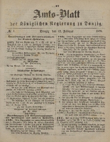 Amts-Blatt der Königlichen Regierung zu Danzig, 12. Februar 1876, Nr. 7