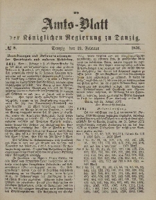 Amts-Blatt der Königlichen Regierung zu Danzig, 19. Februar 1876, Nr. 8