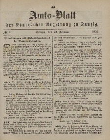 Amts-Blatt der Königlichen Regierung zu Danzig, 26. Februar 1876, Nr. 9