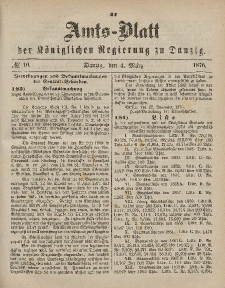 Amts-Blatt der Königlichen Regierung zu Danzig, 4. März 1876, Nr. 10
