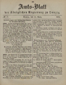 Amts-Blatt der Königlichen Regierung zu Danzig, 11. März 1876, Nr. 11