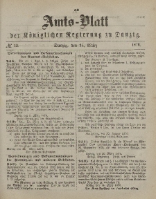 Amts-Blatt der Königlichen Regierung zu Danzig, 25. März 1876, Nr. 13