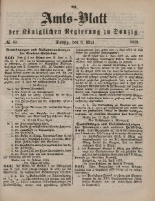 Amts-Blatt der Königlichen Regierung zu Danzig, 6. Mai 1876, Nr. 19