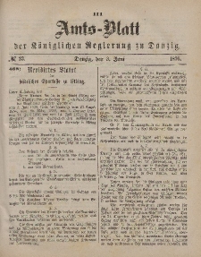 Amts-Blatt der Königlichen Regierung zu Danzig, 3. Juni 1876, Nr. 23