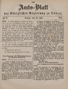 Amts-Blatt der Königlichen Regierung zu Danzig, 29. Juli 1876, Nr. 31