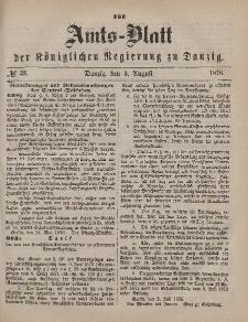 Amts-Blatt der Königlichen Regierung zu Danzig, 5. August 1876, Nr. 32
