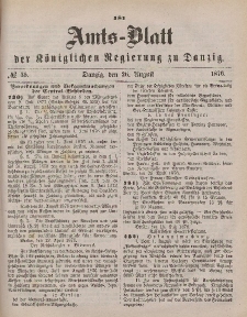Amts-Blatt der Königlichen Regierung zu Danzig, 26. August 1876, Nr. 35