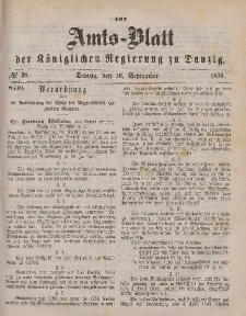 Amts-Blatt der Königlichen Regierung zu Danzig, 16. September 1876, Nr. 38