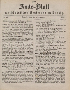 Amts-Blatt der Königlichen Regierung zu Danzig, 30. September 1876, Nr. 40