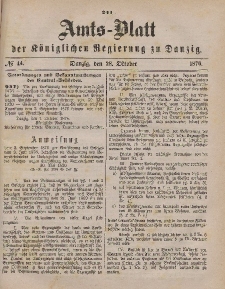 Amts-Blatt der Königlichen Regierung zu Danzig, 28. Oktober 1876, Nr. 44