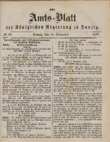 Amts-Blatt der Königlichen Regierung zu Danzig, 11. November 1876, Nr. 46