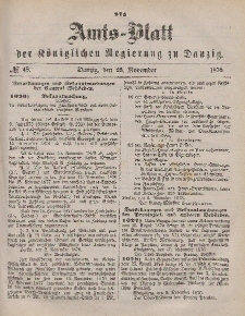 Amts-Blatt der Königlichen Regierung zu Danzig, 25. November 1876, Nr. 48